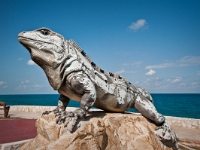 Iguana Statue  Large Iguana statue at Punta Sur, Isla Mujeres